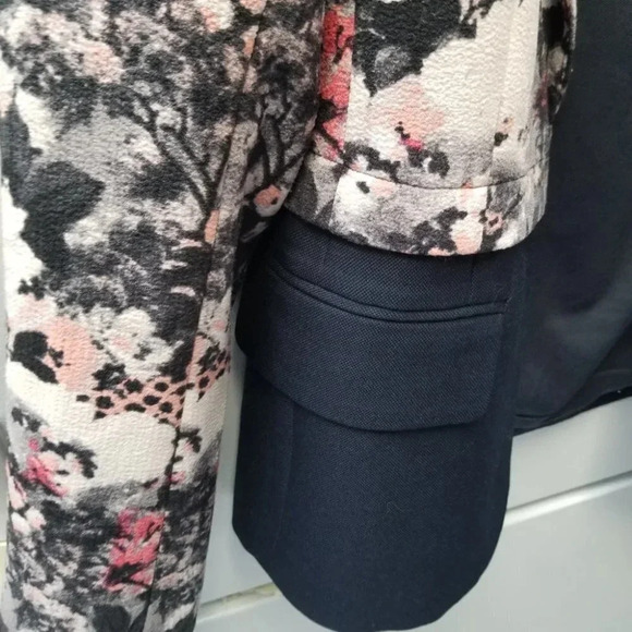 Club Monaco  Floral Navy Baker Blazer Wool 0 - Picture 3 of 10